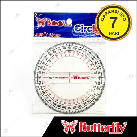 Jual Penggaris Busur Butterfly 360 Derajat 10cm New Kota Semarang