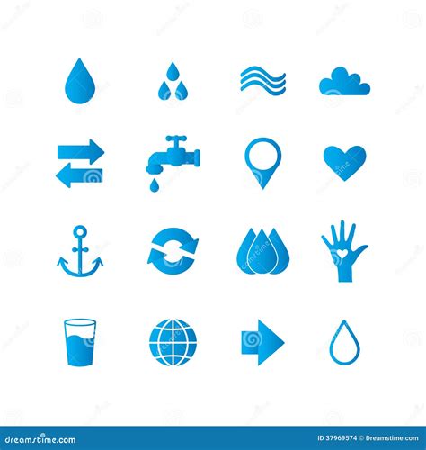 Sistema Del Icono Del Agua Ilustraci N Del Vector Ilustraci N De