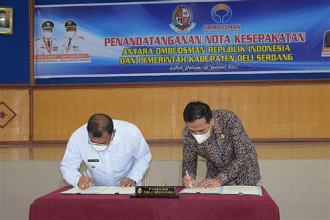 Pemkab Deli Serdang Bersama Ombudsman RI Teken Nota Kesepakatan