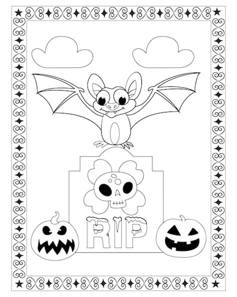 Premium Vector | Halloween Bat Coloring Page Premium Vector