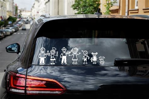 Stick Family Car Decal, Custom My Family Car Decal, Personalized Family ...