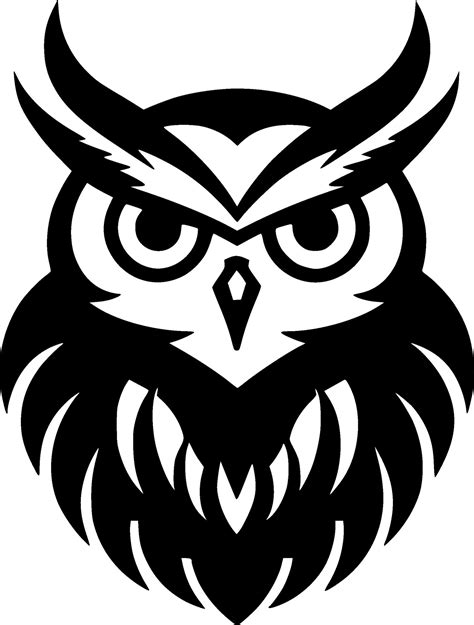 Owl Black And White Vector Illustration 34102245 Vector Art At Vecteezy