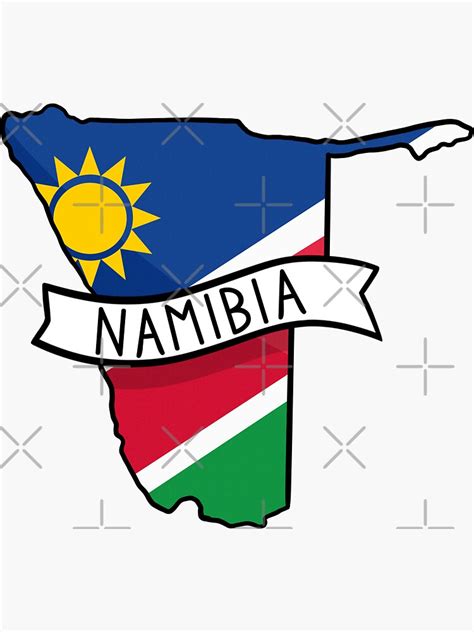 Namibia Flag Map Sticker Sticker For Sale By Drawingvild Redbubble