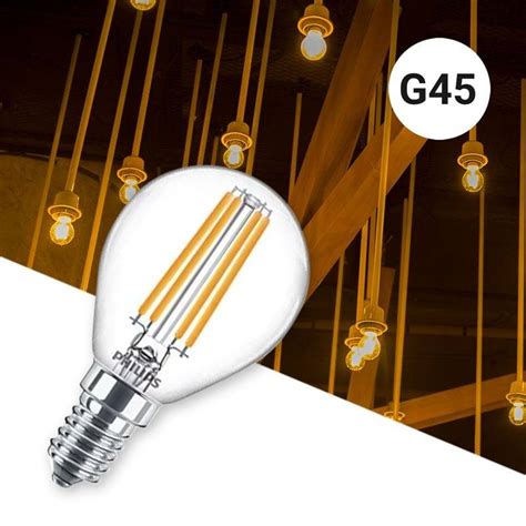 Bombilla Philips de filamento esférica E14 P45 G45 4 3W