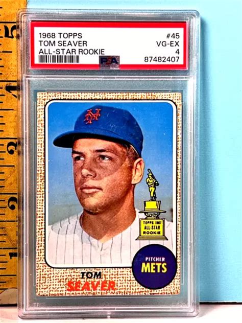 1968 TOPPS TOM Seaver recrue étoile recrue HOF Mets de New York 45 PSA