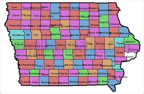 Iowa Map With Counties