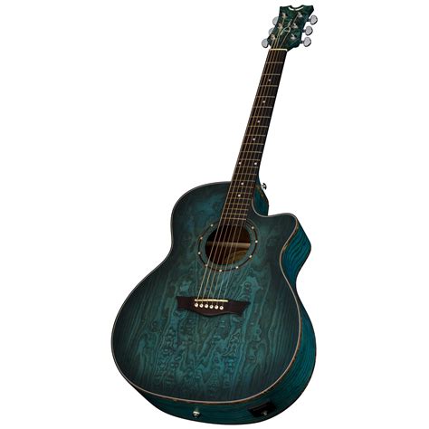 Exotica Quilt Ash A E Trans Blue Satin Dean Guitars