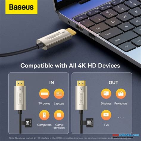 Baseus M K High Definition Series Optic Fiber Hdmi To Hdmi Adapter