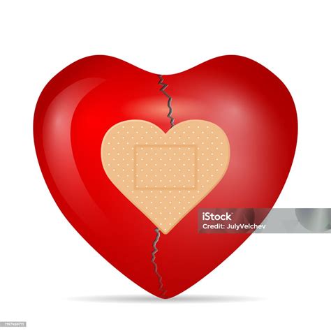 Broken Heart Stock Illustration Download Image Now Adhesive Bandage Adhesive Tape Bandage