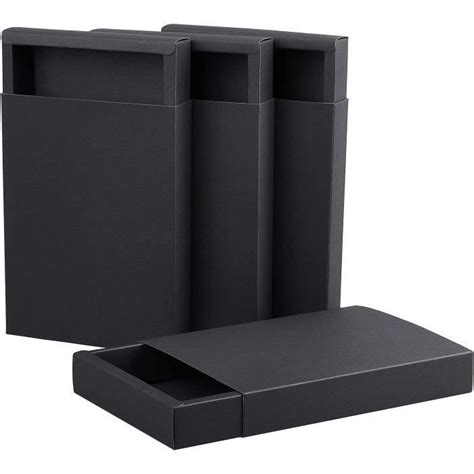 10 Pack boîtes à tiroirs en Papier Kraft 20x15x3cm Noir Savon Bijoux