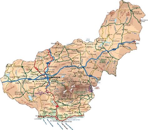 Granada Mapa Provincia Vectorial