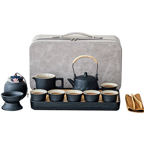 Ichag Asian Tea Set Kungfu Tea Sets Ceramic Portable Tea Set Tea Sets