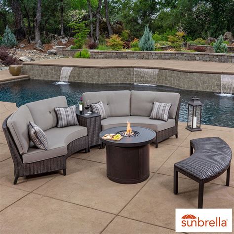 Sunvilla Riviera Piece Woven Fire Sectional Seating Set Costco Uk