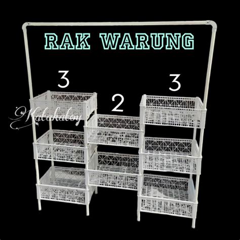 Jual RAK WARUNG KOKOH Keranjang Susun Serbaguna Rak Etalase Warung