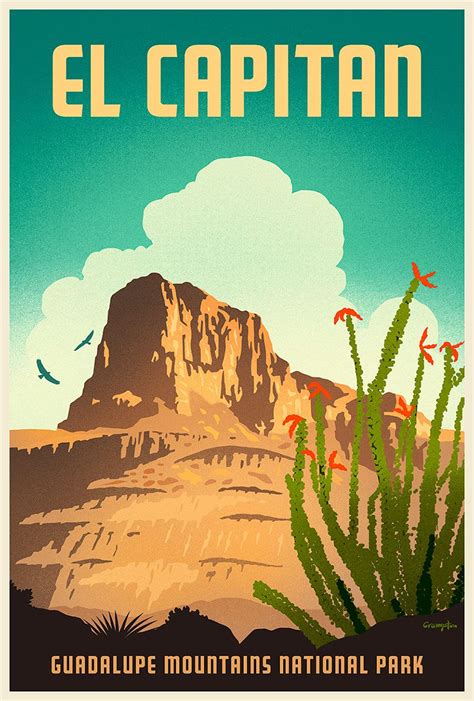 Vintage National Park Poster By Michael Crampton National Park