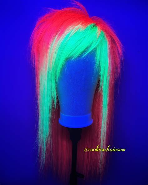 pow's scene wig shop on Instagram: "blacklight rave queen for