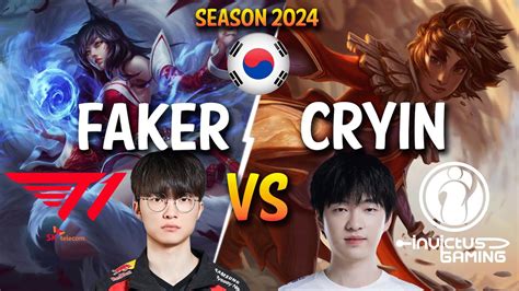 T1 Faker Vs Ig Cryin Faker Ahri Vs Cryin Taliyah Mid Patch 145 Kr