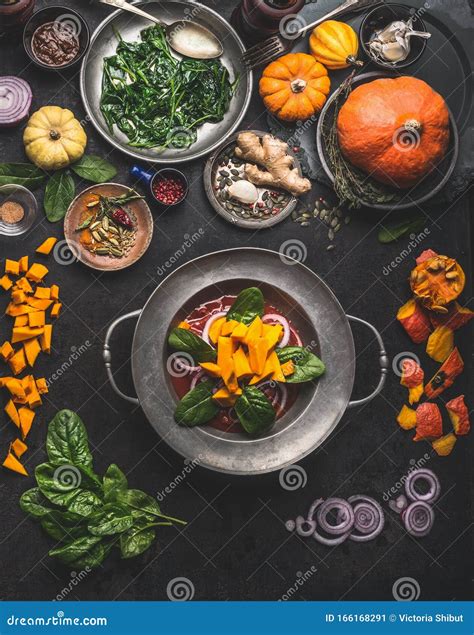 Cooking of Seasonal Vegetarian Meals for Autumn and Winter with Pumpkin