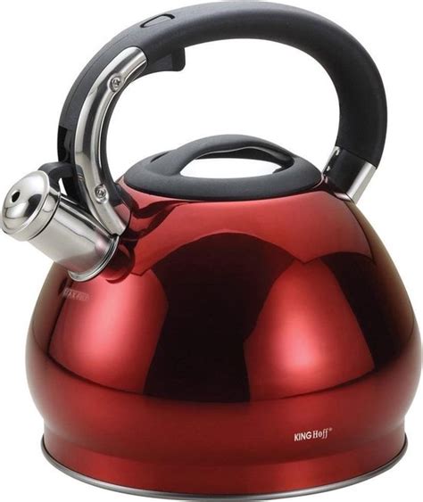 Kinghoff 1212 Fluitketel 3 4 Liter Rood Glans Bol