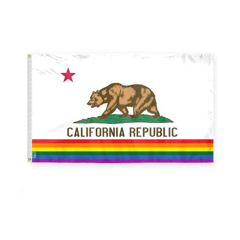 Agas California Pride Flag 3x5 Ft Polyester Plated Grommets