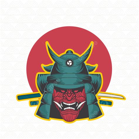 Ilustrasi Stiker Setan Samurai Jepang Stiker Samurai Jepang PNG Dan