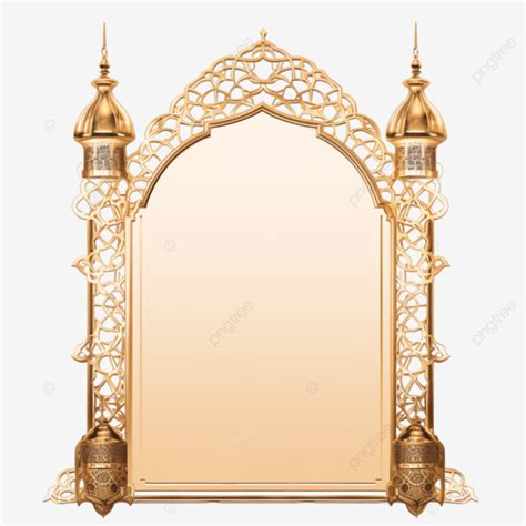 3d Ramadan Large Product Podium Decorated With Islamic Gate Lantern And