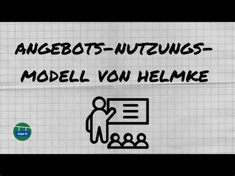 Angebots Nutzungs Modell Helmke EWS Examen Schulpädagogik YouTube