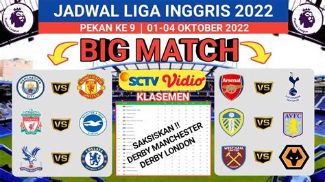 🔴jadwal Liga Inggris 2022 Pekan Ke 7mancity Vs Manunited Crystal Vs