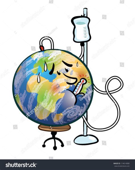 Sick Earth Cartoon Stock Vector 114614080 Shutterstock