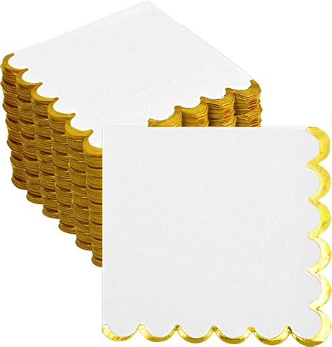 Amazon Glam Cocktail Napkins Gold Trim Pack X Wedding