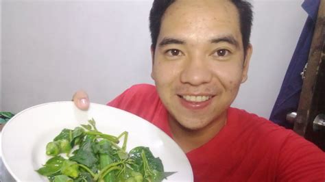 Nilagang Talbos Ng Kamote At Okra Mukbang Vegetables Green Mukbang