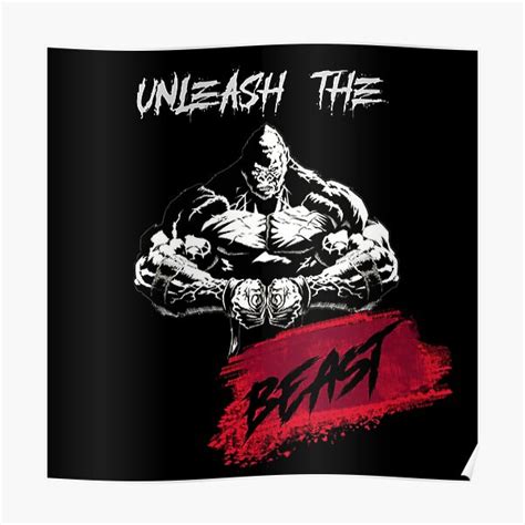 Unleash The Beast Fitness Gym Motivation Design Fastweargear Poster