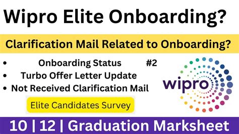 Wipro Elite Onboarding Clarification Mail Related To Onboarding