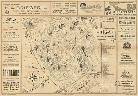 Riga Map, Retro Riga Plan, Old Map of Riga, Vintage Latvia Map, Latvia ...