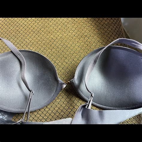 Grey Victorias Secret Vs Push Up Bra Underwire 36c E Gem