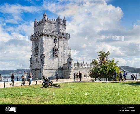 5 March 2018 Lisbon Portugal The Belem Tower Famous Landmark And