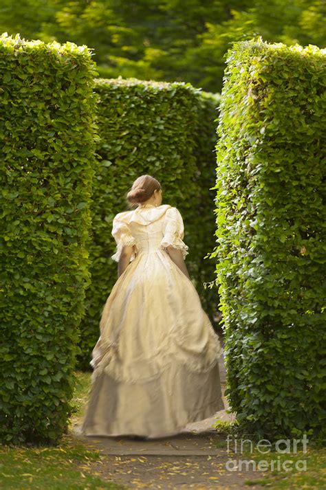 Victorian Woman In A Formal Garden Maze Photograph By Lee Avison Pixels