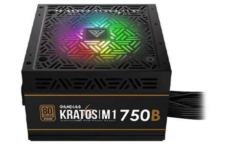 Fonte Atx 750w Real Pfc Ativo 80 Plus Bronze Kratos M1 Gamdias Led Rgb