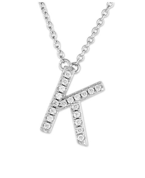 Sterling Silver Letter K Initial Necklace1816 Inches Sterling