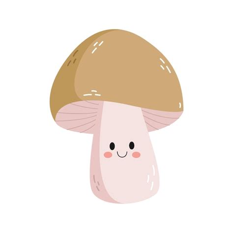 Premium Vector Hand Drawn Cute Champignon Mushroom Illustration