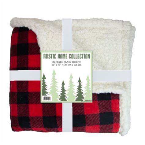 Buffalo Plaid Flannel Sherpa Throw Blanket Bulk Case Of 12 Oversized