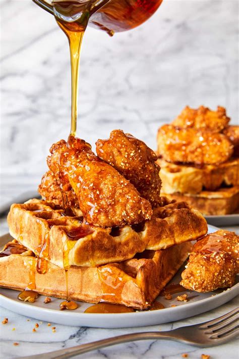 Honey Fried Chicken And Waffles Receta Recetas De Comida Comida Waffles