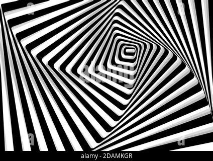 Optische Illusion Linien Hintergrund Abstrakten D Schwarz Und Wei