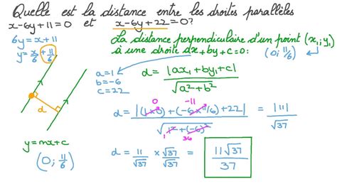 Vidéo question Déterminer la distance entre deux droites parallèles