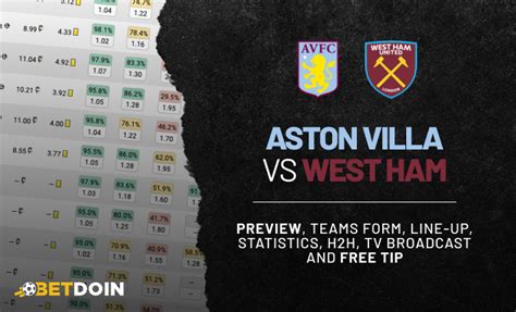 Aston Villa Vs West Ham Preview Free Tip And Statistics Betdoin