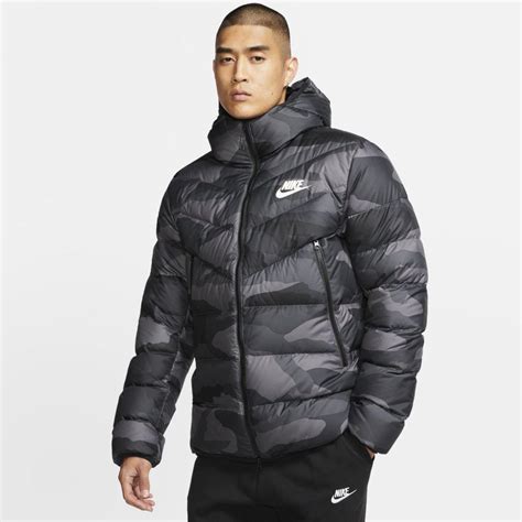 Nike Sportswear Down Fill Windrunner Printed Hooded Puffer Jacket In Grey Gray For Men Save