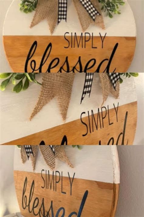 Simply Blessed Round Wood Sign Simply Blessed Wood Sign Simply