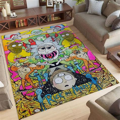 Rick Und Morty Charaktere Teppich Amzpodprints