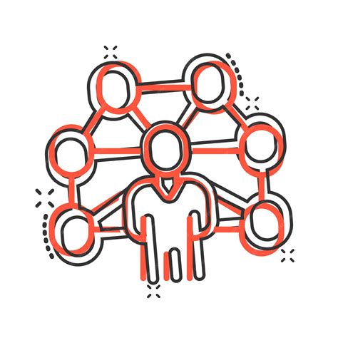 Ícone de vetor de pessoas de organograma corporativo em estilo cômico