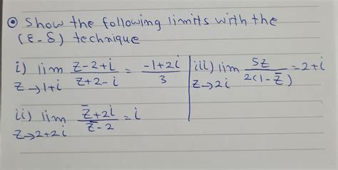 Solved Show The Following Limits With The Technique Chegg